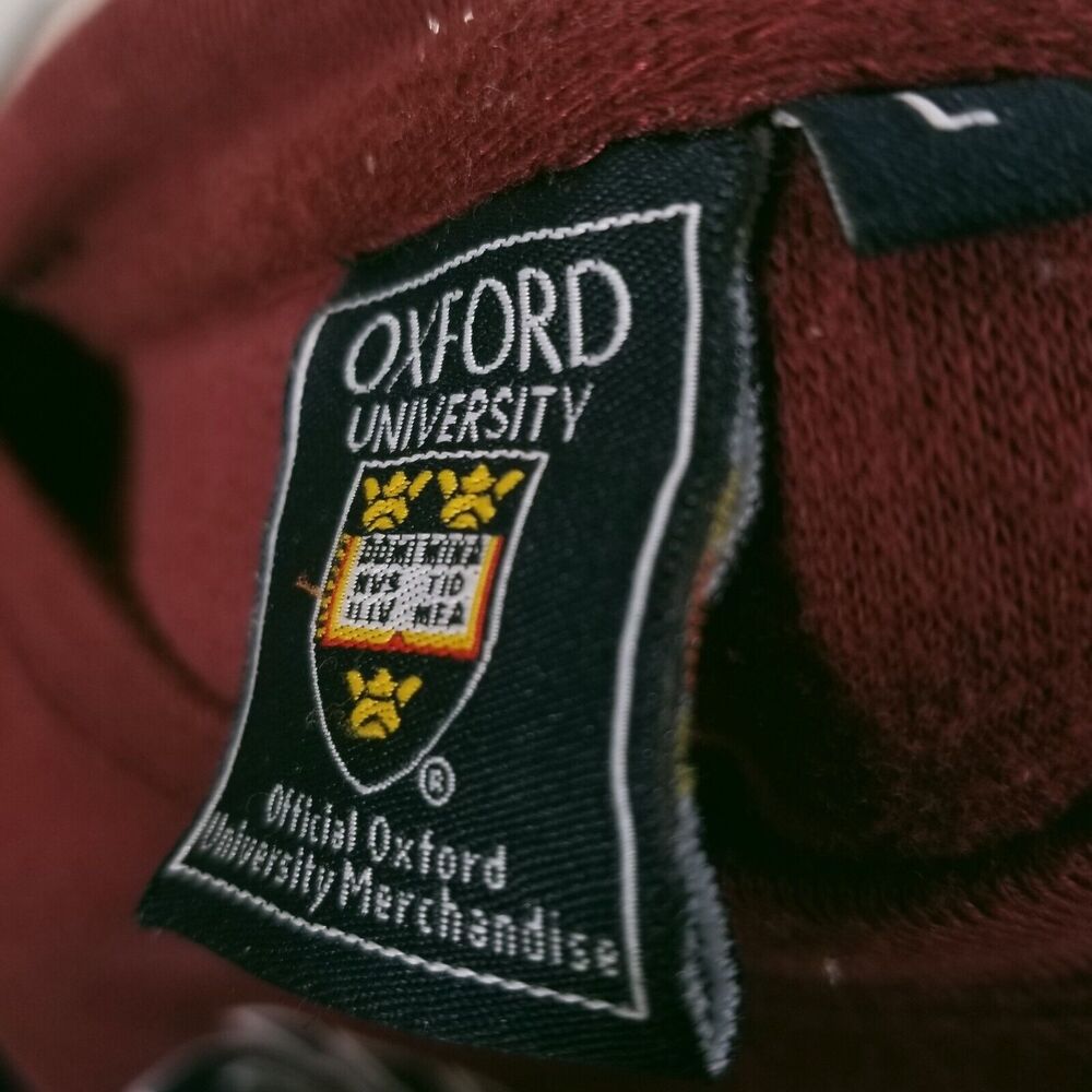 Oxford University Sweatshirt Mens Large Maroon Red UK College Logo Crewneck - Picture 7 of 11